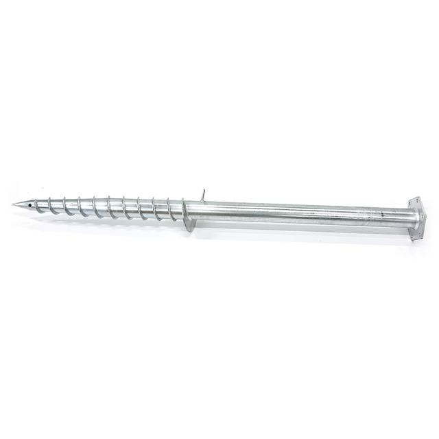 Flange Series Ground Screw Foundation Helical Pile With Spiral Blades For Solar Panel Ground Mounting System
